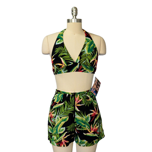Vintage 90s Catalina Bikini Two Piece Swimsuit Size S NWT Tropical Hawaiian - Picture 6 of 11